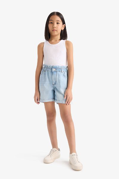 DeFacto Girls' Paperbag Jean Shorts B8113A825Sm
