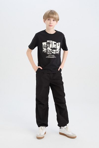 DeFacto Boy's Crew Neck Printed Short Sleeve T-Shirt D9278A825Sm