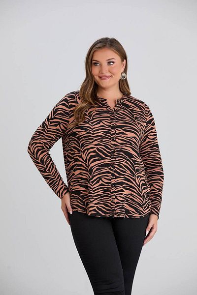 TUSSE Elegant Classic Front Button Shirt Look Viscose Relaxed Fit Plus Size Blouse