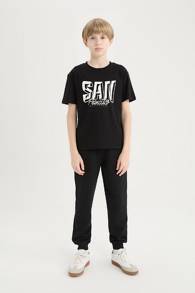 DeFacto Boy's Crew Neck Printed Short Sleeve T-Shirt D9264A825Sm