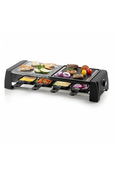 Domo Gratar raclette cu plita 1/2 piatra DO9190G, 1200W, 8 persoane