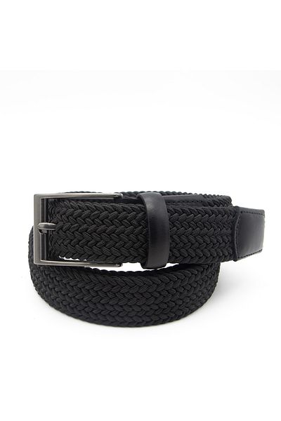 Pierre Cardin Black Knitted Men's Belt Pc-Örgüsd1