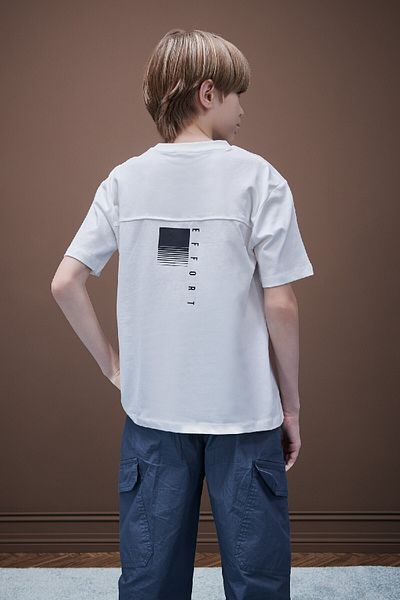 DeFacto Tricou cu mânecă scurtă imprimat cu gât crew pentru băieți D9505a825sp
