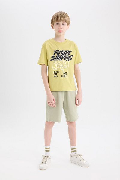 DeFacto Boy's Crew Neck Printed Short Sleeve T-Shirt D9282A825Sm