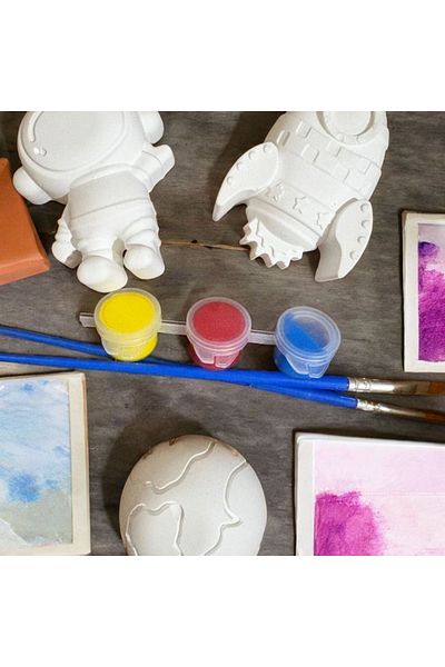 Avcı Astronaut and World 3D Stone Painting Mother Child Activity Set