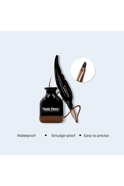GENERIC_GIRLS Music Flower Waterproof Brown Eyeliner - Long-Lasting, Smudge-Proof shade-Brown 02
