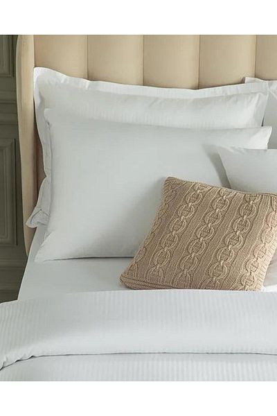 English Home Deluxe Cotton Satin Ear Pillow Pillow White White Collection
