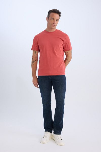 DeFacto 100% Cotton New Regular Fit Crew Neck Basic Plain Short Sleeve T-Shirt V7699Az25Sp