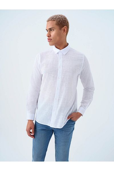 Loft Ανδρικό πουκάμισο Regular Fit Λευκό Lf2038874