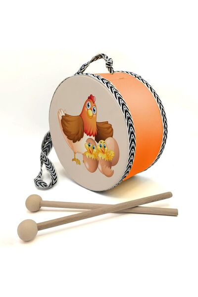 BAKSEPETE Chicken family Printed leather toy children's drum orange (2-5 years)