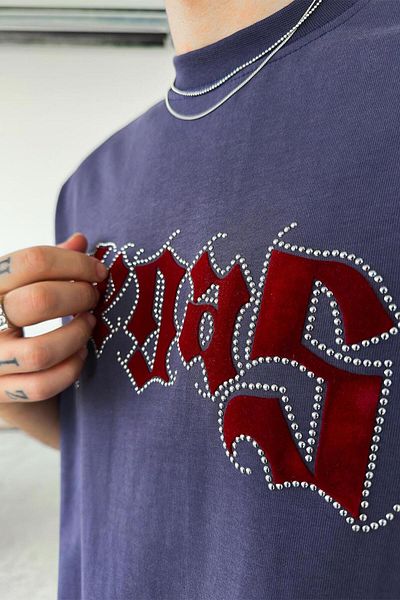 HAFKAGİYİM Καπνιστό μπλουζάκι Vegas Stone Embroidered Oversize