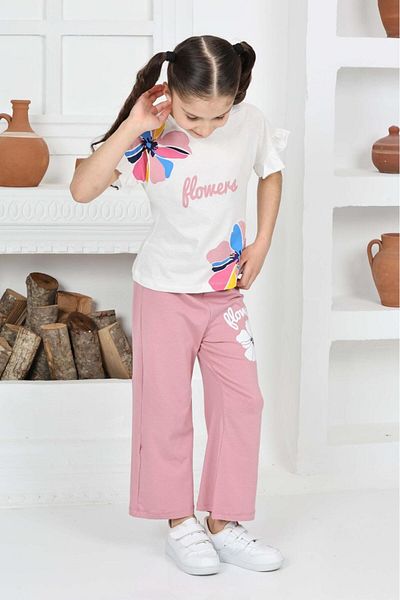 Mrs.idea Girl's Floral Printed Suit