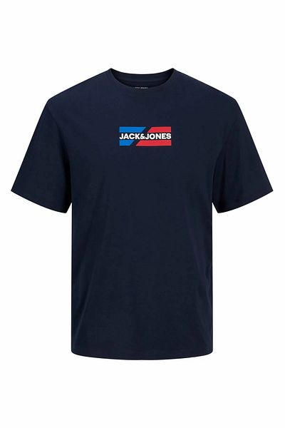Jack & Jones Мъжка синя тениска с графичен дизайн Jjcorp и О-образно деколте 12268415 Skycaptai