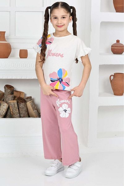 Mrs.idea Girl's Floral Printed Suit