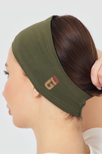 Butikgiz Women's Cotton Combed Non-Slip Flexible Extra Thin Reflects Style Sports Sweat Hair Band