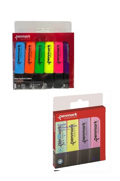 KarmaOfis 6-Pack Neon Highlighter + 4-Pack Pastel Highlighter