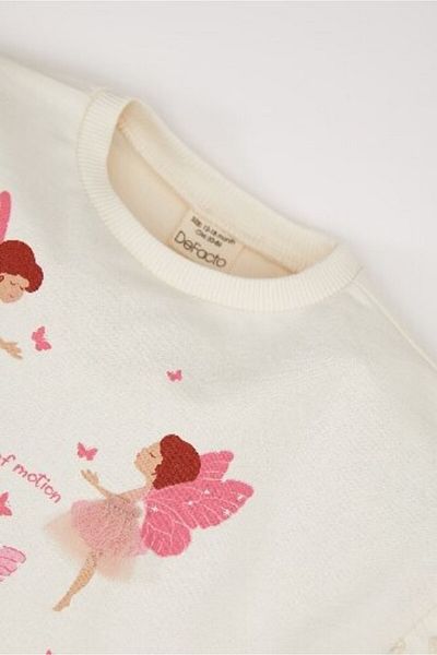 DeFacto Dívčí mikina Crew Neck Ballerina s potiskem E0193A525SP