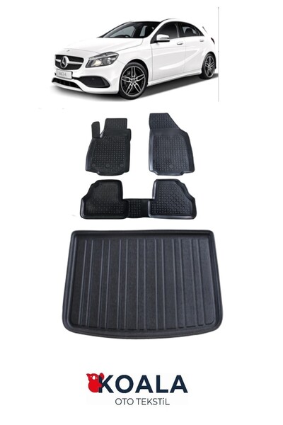 KoalaOtoTekstil Mercedes A Serisi Hb W176 Uyumlu Havuzlu Paspas ve Bagaj Havu...