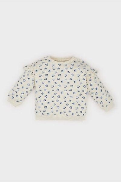 DeFacto Baby Girl Crew Neck Heart Print Sweatshirt E0197A525Sp