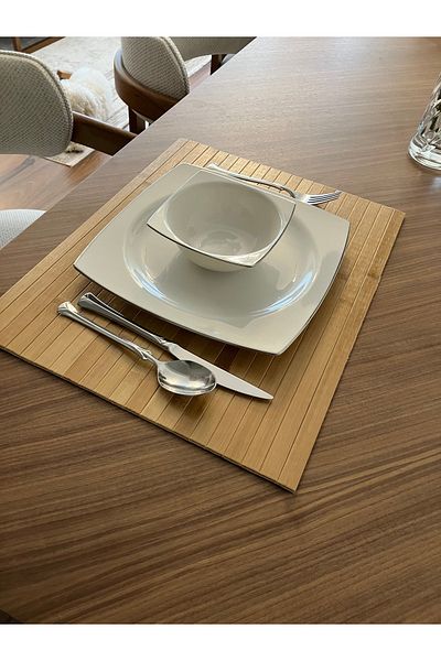 HNC HOME Bamboo American Service, Runner, Plate, under Plate Mat, Sofa Table 34X45 cm