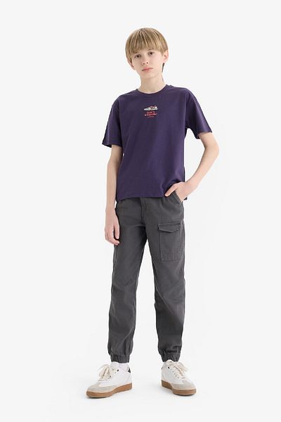 DeFacto Tricou cu mânecă scurtă brodat pentru băiat E0086A825SM