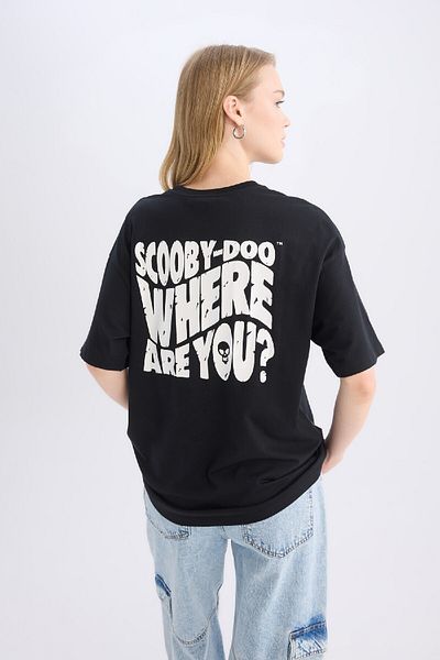 DeFacto Scooby Doo Oversize Crew Neck Back Print Short Sleeve T-Shirt D9106Ax25Sm