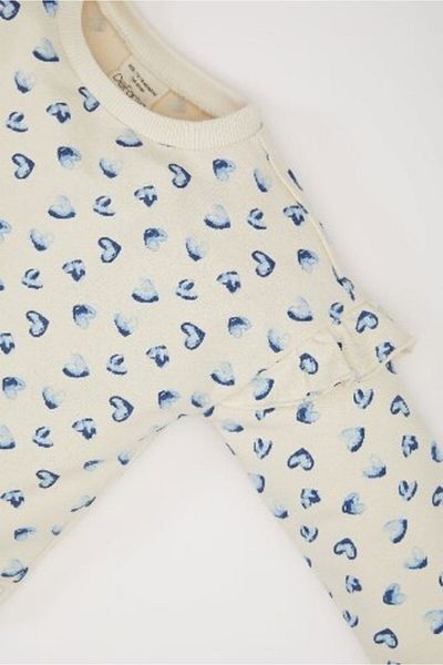 DeFacto Baby Girl Crew Neck Heart Print Sweatshirt E0197A525Sp