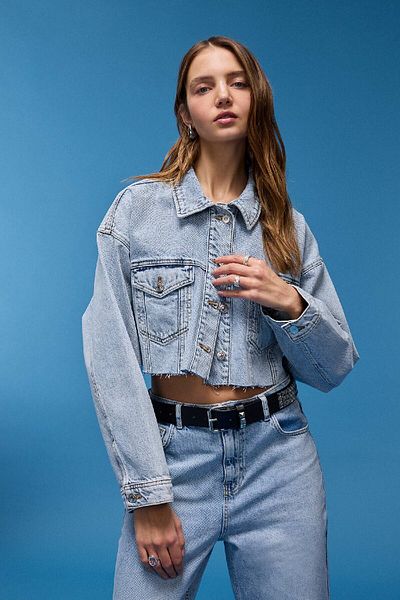 DeFacto D8685AX25SM Jachetă de jeans crop model
