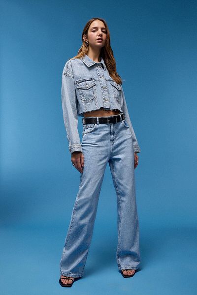 DeFacto D8685AX25SM Jachetă de jeans crop model