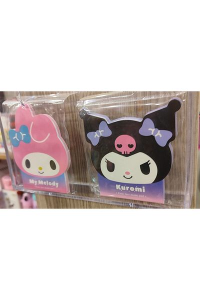 bundle island Large Size Notepad with Figures Kuromi, Hello Kitty, Cinnamoroll, My Melody (4 Pieces in Total) 10cm X 10cm