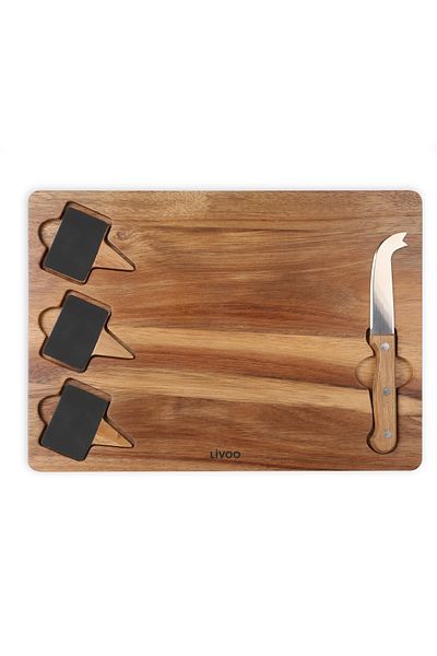 LİVOO Servírovací tanier na syr Livoo MES135, 4 kusy, drevený, 32,5 x 23,5 x 1,5 cm