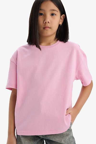 DeFacto Relax-Fit-Basic-T-Shirt mit Rundhalsausschnitt und kurzen Ärmeln für Mädchen D9099A825SM