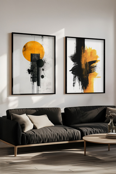 STARYUNA 2-dijelni set za slikanje sa crnim drvenim okvirom, dekor za dom Yun...