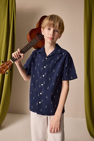 DeFacto Jungen Oversize Wide Fit Polo Kragen Brode Kurzarm Shirt D8339a825sm