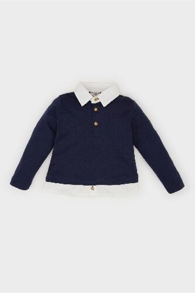 DeFacto Baby Boy Shirt Collar Long Sleeve T-Shirt D9334A525Sp