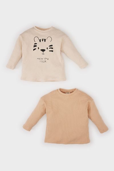 DeFacto Baby Boy Ribbed Camisole 2 Pack Long Sleeve T-Shirt D8710A525Sp