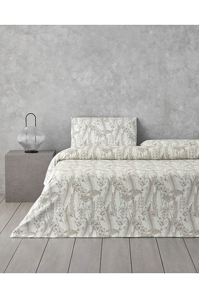 English Home Botanical Spring Easy-Iron Double Povlak na přikrývku Set 200x220 cm Béžová