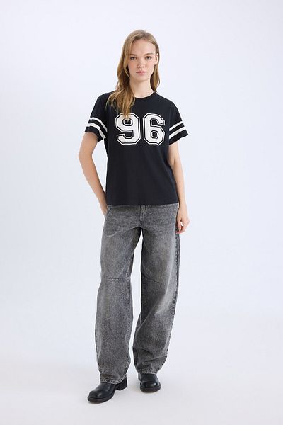DeFacto Regular Fit Crew Neck Printed Short Sleeve T-Shirt D9600Ax25Sm