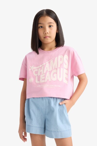 DeFacto Κοριτσίστικο κοντομάνικο μπλουζάκι με λαιμόκοψη E0352A825SM