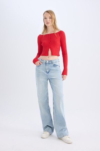 DeFacto Open Shoulder Knitwear Fitted Sweater - E0727Ax24Wn