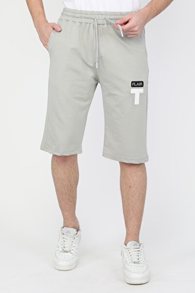 NEW YEAR FİT İki İplik Baskılı Erkek Kapri Şort