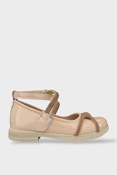 Liger Lagan Jednostruki čičak Sa kamenčićima Devojčice Baletanke Cipele BEŽ