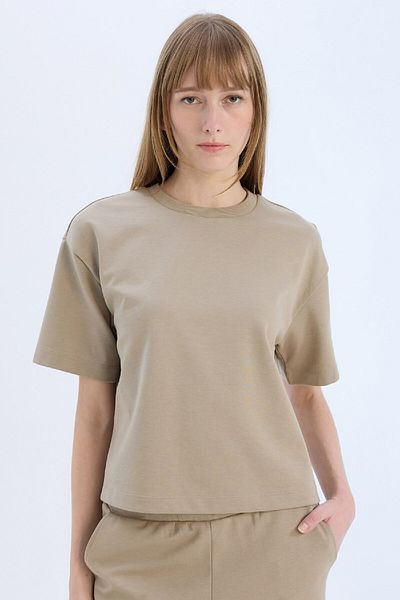 DeFacto Relax Fit Crew Neck Basic μονόχρωμο κοντομάνικο μπλουζάκι C7630ax25sp