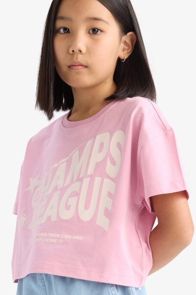 DeFacto Κοριτσίστικο κοντομάνικο μπλουζάκι με λαιμόκοψη E0352A825SM