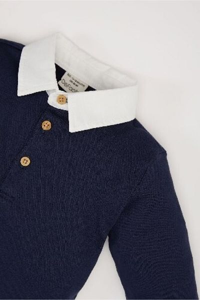 DeFacto Baby Boy Shirt Collar Long Sleeve T-Shirt D9334A525Sp