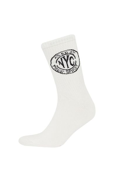 DeFacto Bequeme elastische 3-teilige lange Baumwollsocken für Herren D9685axns