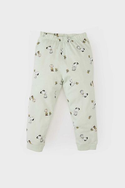 DeFacto Sada pyžama Snoopy pro chlapečka – česaná bavlna, dlouhý rukáv, elastický pas, dlouhé dno E0753A525Sp
