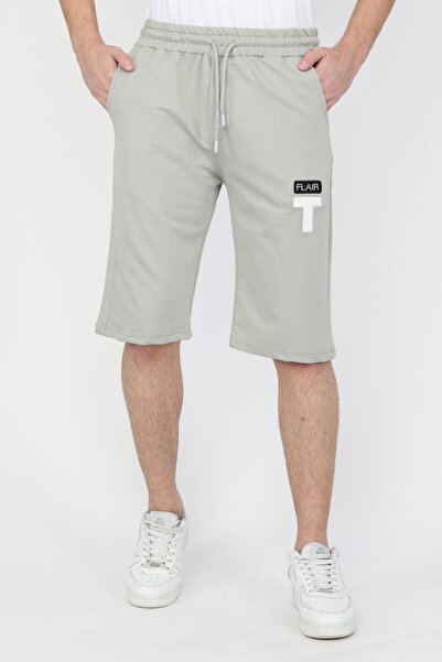 NEW YEAR FİT İki İplik Baskılı Erkek Kapri Şort