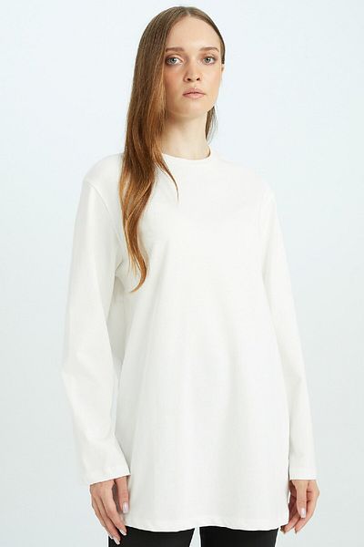 DeFacto Regular Fit Crew Neck Basic Solid Long Sleeve T-Shirt Tunic D4897Ax24Wn