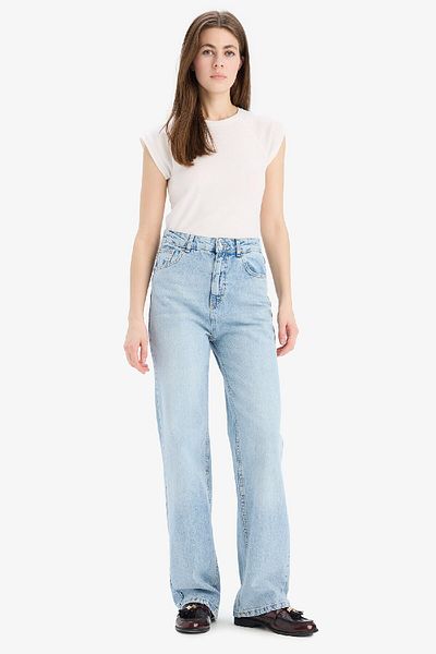 DeFacto Slim Fit Crew Neck - Plain Rib Short Sleeve T-Shirt C7334Ax25Sp